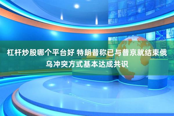 杠杆炒股哪个平台好 特朗普称已与普京就结束俄乌冲突方式基本达成共识